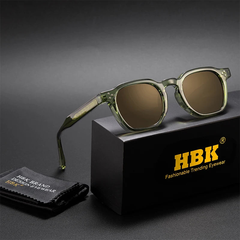 HBK Fashion Retro Men Sunglasses Classic Square Frame  Design Sun Glasses Women Outdoor Travel Party Business Festival Gift