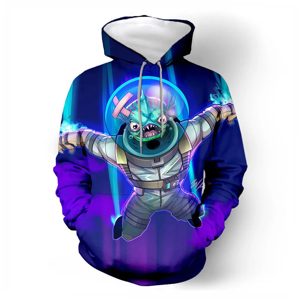 Children's Fortnite 2024 Sweatshirt 3D Digital Printed Hoodie Men's and Women's Pullover Jacket Long Sleeve Children's Gift