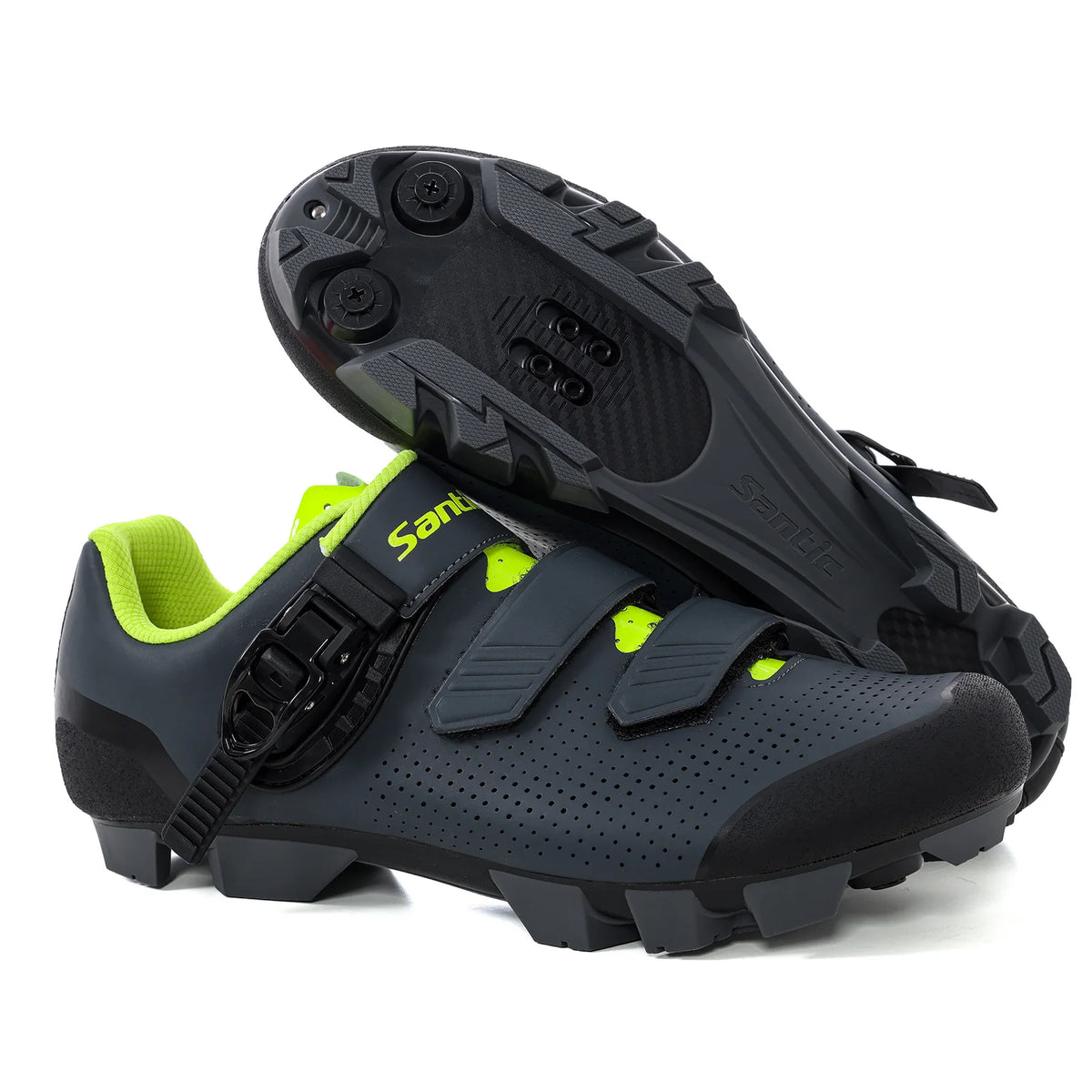 Santic Mountain Bike Lock Shoes for Men SPD Locking Shoes MTB Bike Accessories Breathable Self-Locking Unisex Cycling Sneakers