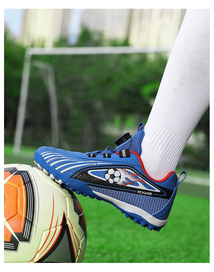 Children's Rotating Buckle Sneaker Students Competition Training Football Shoes Fashionable Lightweight Anti slip Footwear