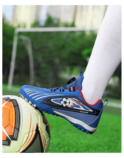 Children's Rotating Buckle Sneaker Students Competition Training Football Shoes Fashionable Lightweight Anti slip Footwear