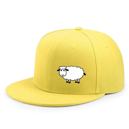 Casquette de baseball unisexe ajustable - Casquette de style urbain à visière plate avec motif de mouton : un accessoire décontracté, polyvalent et personnalisable