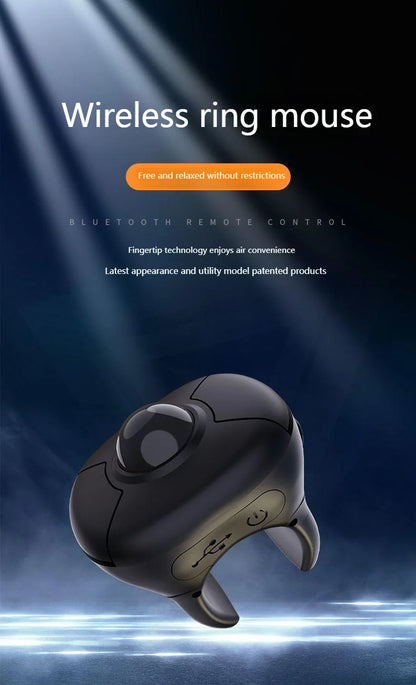 Novo Rato Trackball de Dedo em Anel 2.4G+Bluetooth Sem Fios com Controlo Remoto para Vídeos Curtos/PPT/Discursos/Ecrãs de Veículos