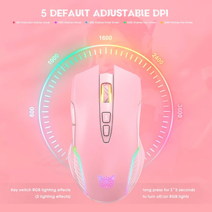Lenovo CW905 Wireless Gaming Mouse 3600 DPI RGB Ergonomic Gaming Mouse with 7 Buttons, Adjustable DPI, USB Gaming Mouse for PC & Laptop