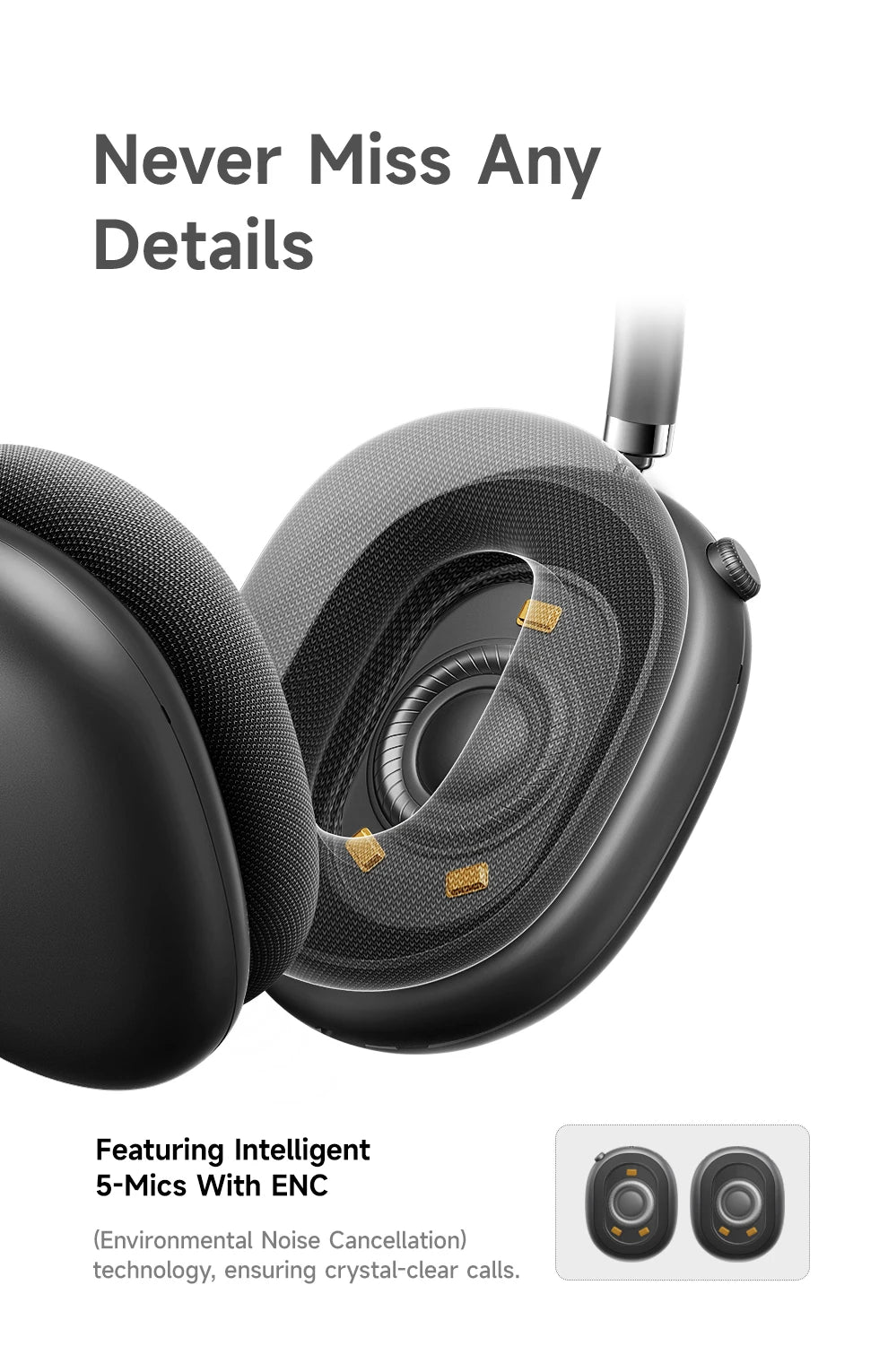 Cuffie wireless Picun F8 Pro ANC con head tracking, audio spaziale 3D, ANC -52dB, headset Bluetooth Hi-Fi, microfono HD ENC, app a bassa latenza