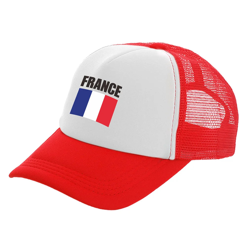 France Trucker Caps Fashion Cool France Hats Baseball Cap Summer Outdoor Sun Mesh Caps