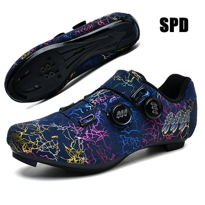 New Cycling Shoes Men's Self-locking Racing Road Cycling Sports Shoes Lockless Training Shoes Women's SPD Cleats Cycling Shoes