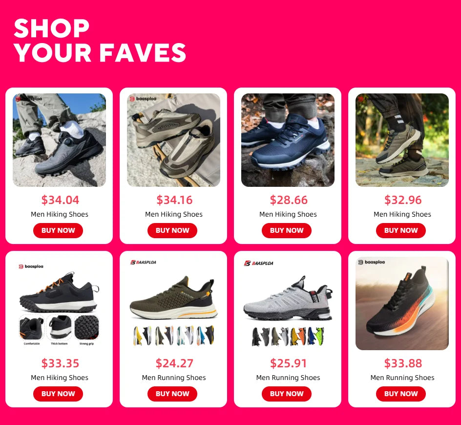Baasploa Men Jogging Sports Shoes Carbon Plate Professional Cushioning Sneakers Male Outdoor Breathable Non Slip Running Shoes