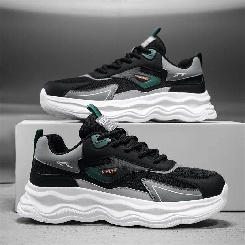 High Quality Casual Leather Shoes for Men 2026 New Autumn Lightweight Outdoor Shoes Fashion Thick Bottom Antiskid Walking Shoes
