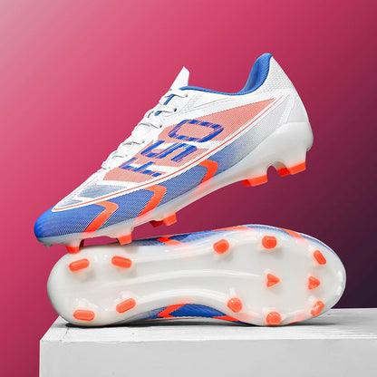 AG/FG Long Studs Soccer Shoes，PU Fabric Mixed Upper，TPU Sole Wear Resistant Anti Slip，Men Women Kids Youth Outdoor Sports