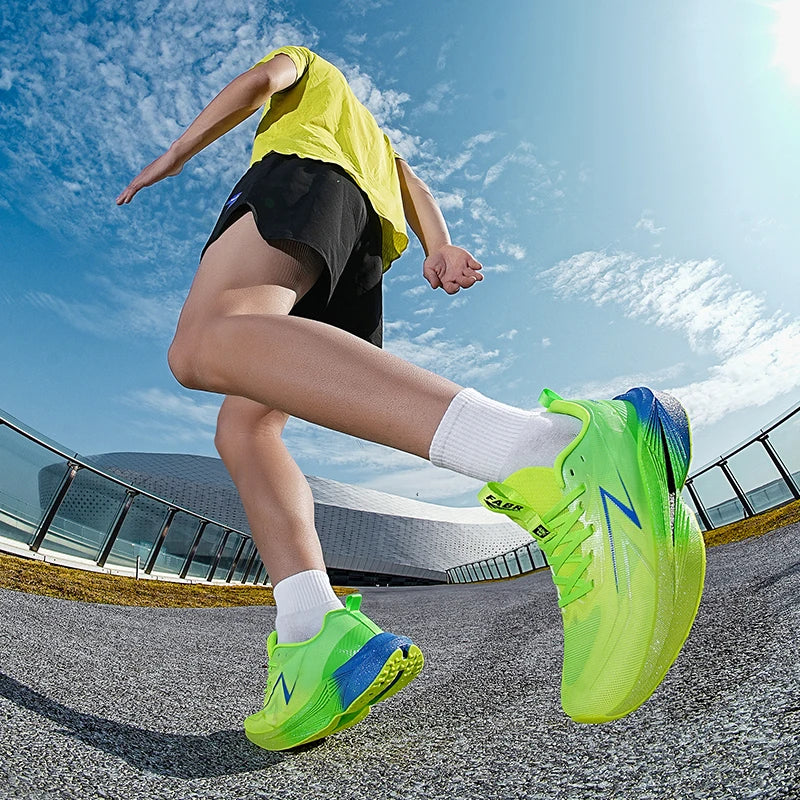 Running Shoes Carbon Board Speciality Marathon Men Sports Reticular Breathable Lightweight Women's Athletic Nonskid Sneakers