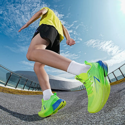 Running Shoes Carbon Board Speciality Marathon Men Sports Reticular Breathable Lightweight Women's Athletic Nonskid Sneakers