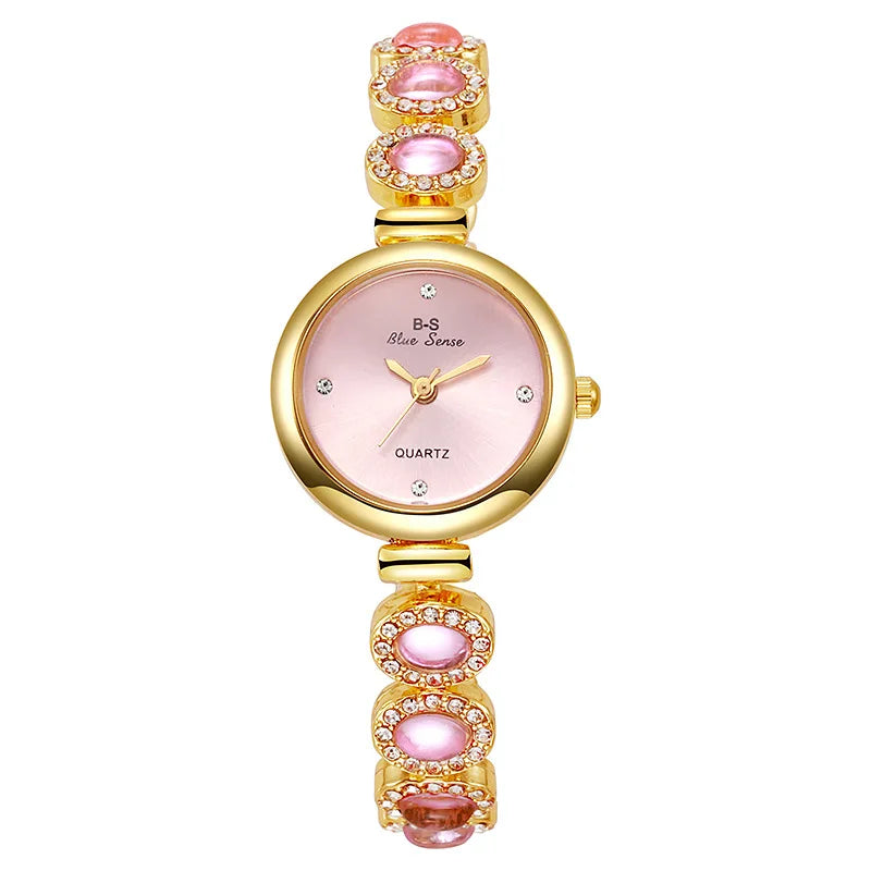 Famous Brand Women's Quartz Watches Luxury Green Gemstone Bracelet Watch Gift Female Wristwatch Dropshipping Relojes Para Mujer