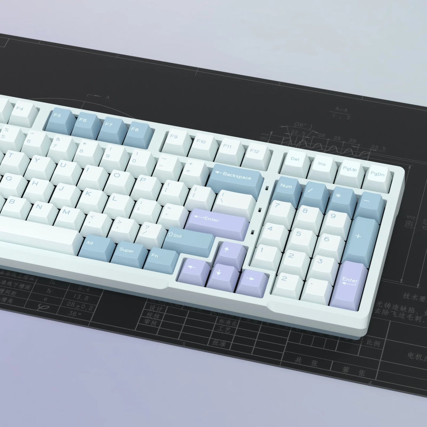 KBDiy GMK Illusion Tastenkappen Cherry-Profil Double-Shot PBT ISO-Tastenkappen für Gamer Mechanisches Tastatur-Kit Gaming Point Retro-Tastenkappe