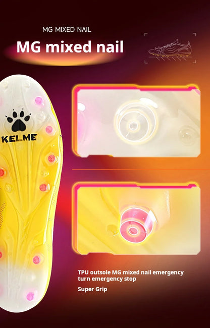 Kelme High-end Football Shoes Short Nail Anti Slip Football Boots Artificial Grass Cushioning Training Mg Football Shoes