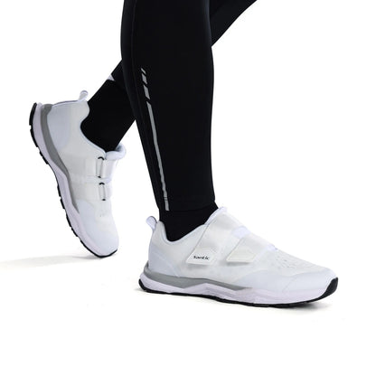 Buty rowerowe Santic – wielofunkcyjne buty do biegania, SPD, do użytku w pomieszczeniach i rekreacji, z gumową podeszwą, zapięciem na rzep, z siateczką 3D, unisex