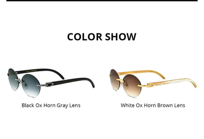 HEPIDEM Buffalo Horn Glasses Men Famous Brand Design Rimless Sunglasses Women Luxury Eyewear Horn-Rim Frameless Buffs Eyeglasses