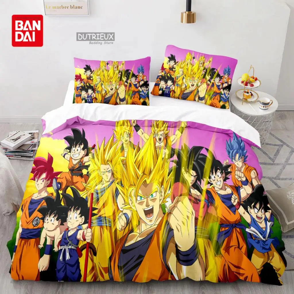 Dragon Ball-sengesæt Anime Goku dynebetræk, dyne og sengetøj Single Twin Full Queen Size 3D gave til børn, voksne og drenge