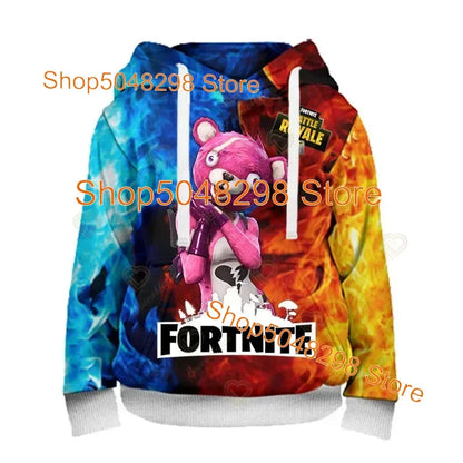 Men’s and Women’s Hoodie with 3D Battle Royale Fortnite Victory Print, Hooded Streetwear Sweatshirts for Boys and Girls