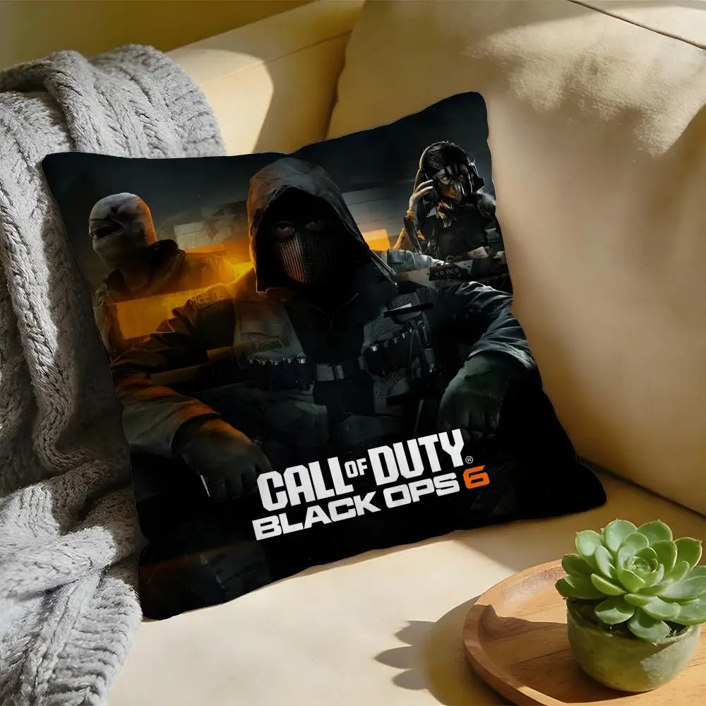 Cushion Cover Washed Linen Soft Breathable Decorative Case for Sofa Home Pillow cover Game C-Call of D-Duty Black Ops
