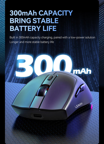 Dual-Mode Wireless Mouse with Magnetic Charging Dock, RGB Backlit Bluetooth & 2.4G Wireless Mouse, Rechargeable Ergonomic Mouse with Adjustable 1600 DPI