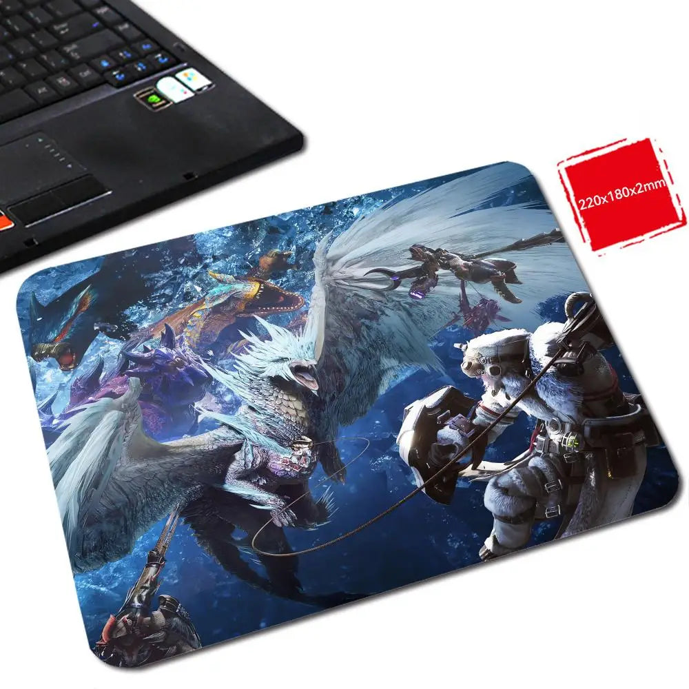 M_monster H_hunter W_world Mouse Pad Gabinete Gamer Pc Small Cute Desk Mat Mouse Pad Wrist Protector Computer Desk Accessories