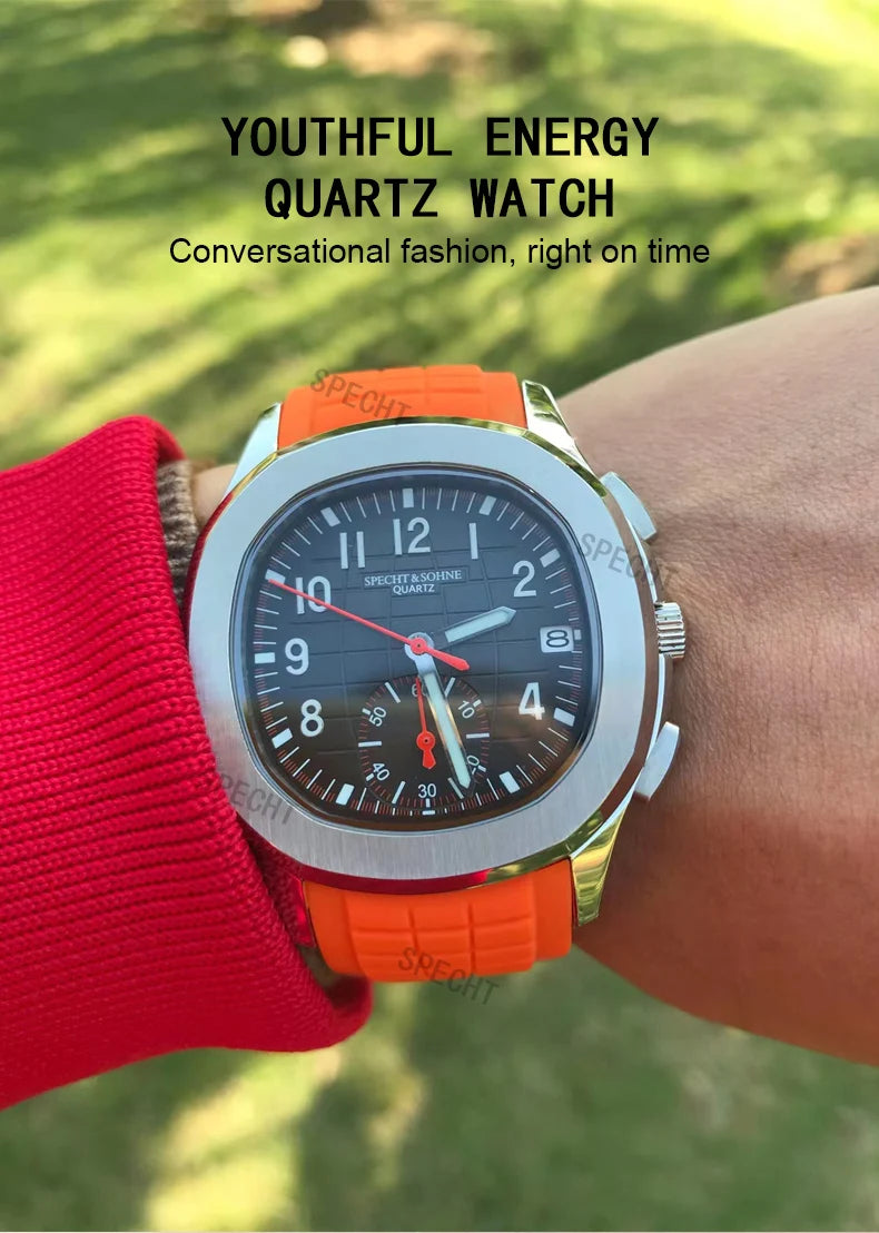 Droppshiping Products 2025 Men Watch Specht&Sohne Japan Chronograph Quartz Wristwatch Rose Gold Relogio Masculino 50M Waterproof