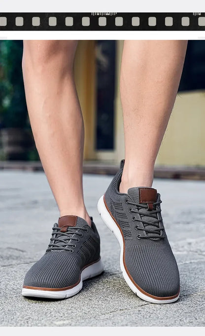 Casual Sneaker Shoes Breathable Men's Walking Mesh Soft Sole Outdoor Anti Slip Travel Comfortable Running Shoes Tenis Masculino