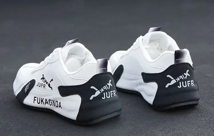 Ténis masculinos em couro PU, impermeáveis, desportivos e casuais; sapatos leves, respiráveis, planos e antiderrapantes; Zapatillas Hombre