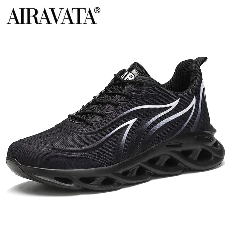 Baskets imprimées « Flame » pour homme, chaussures de sport Flying Weave, chaussures de course confortables, chaussures de sport pour homme pour l'extérieur