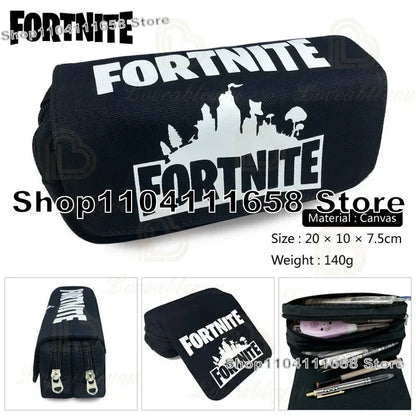 Fortnited Trousse Large Capacity Waterproof Velcro Pencil Case Student Black Estuche Stationery School Pennenzak Supplies
