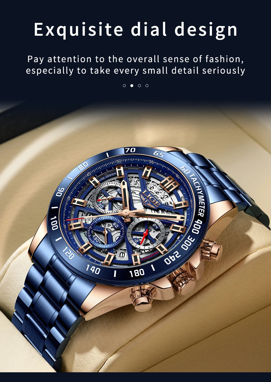 LIGE 2024 New Men Watch Top Brand Luxury Hollow Watch Men Waterproof Sport Quartz Chronograph Wrist Watch Man Relogio Masculino