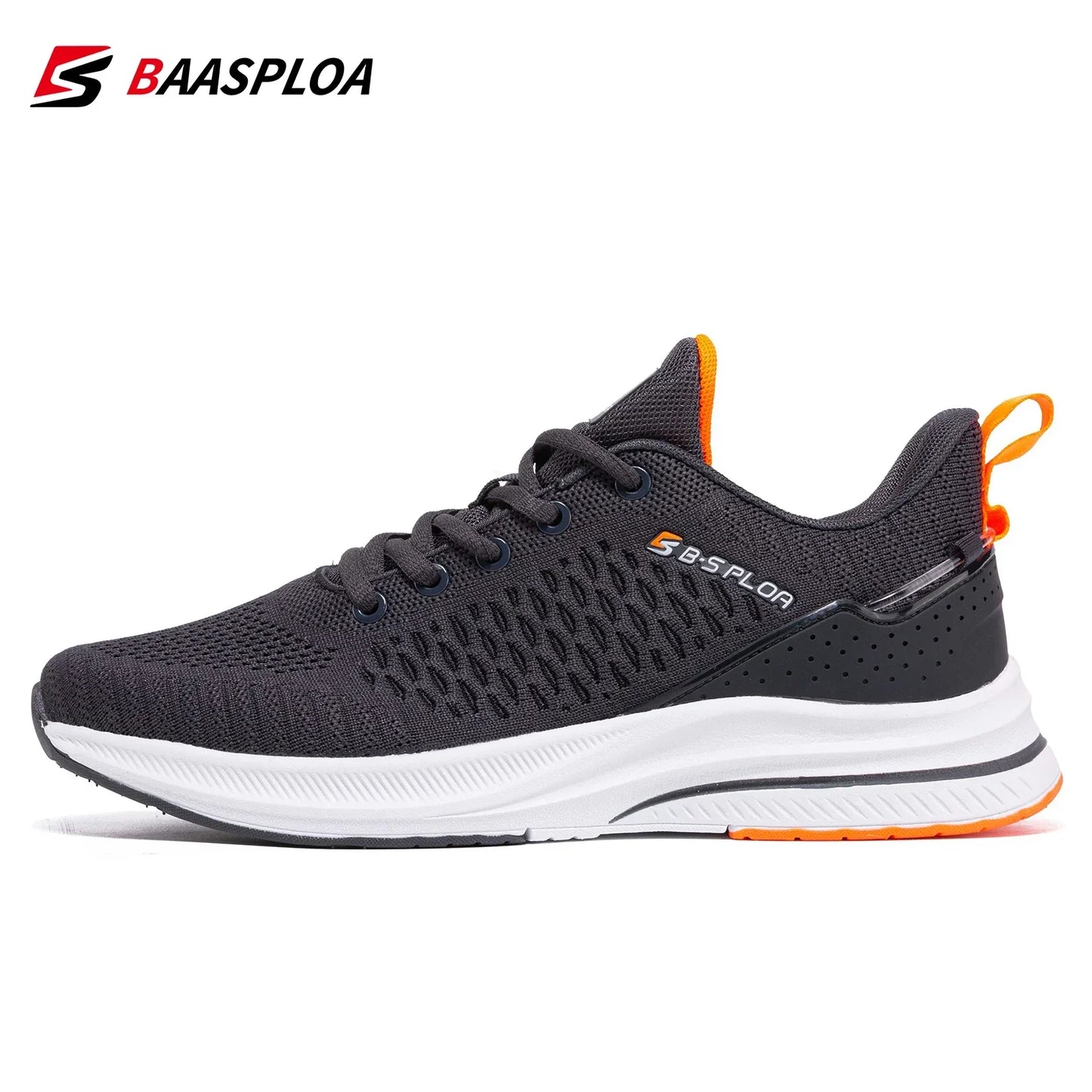Baasploa Men Running Shoes New Breathable Mesh Sport Sneakers Plus Size 41-48 Male Classic Casual shoes Non-slip Outdoor Comfort