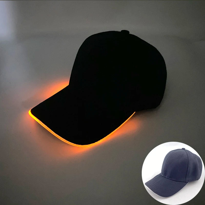Fashion Glowing Baseball Cap LED Light Up Hiphop Hat Bar Club Props Fluorescent Hat Men Women DJ Dance Supplies Costume