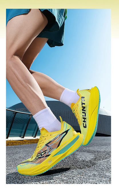 Men Running Shoes Carbon Board Specialty Marathon Sports Breathable Lightweight Women's Comfortable Nonskid Chunta Sneakers