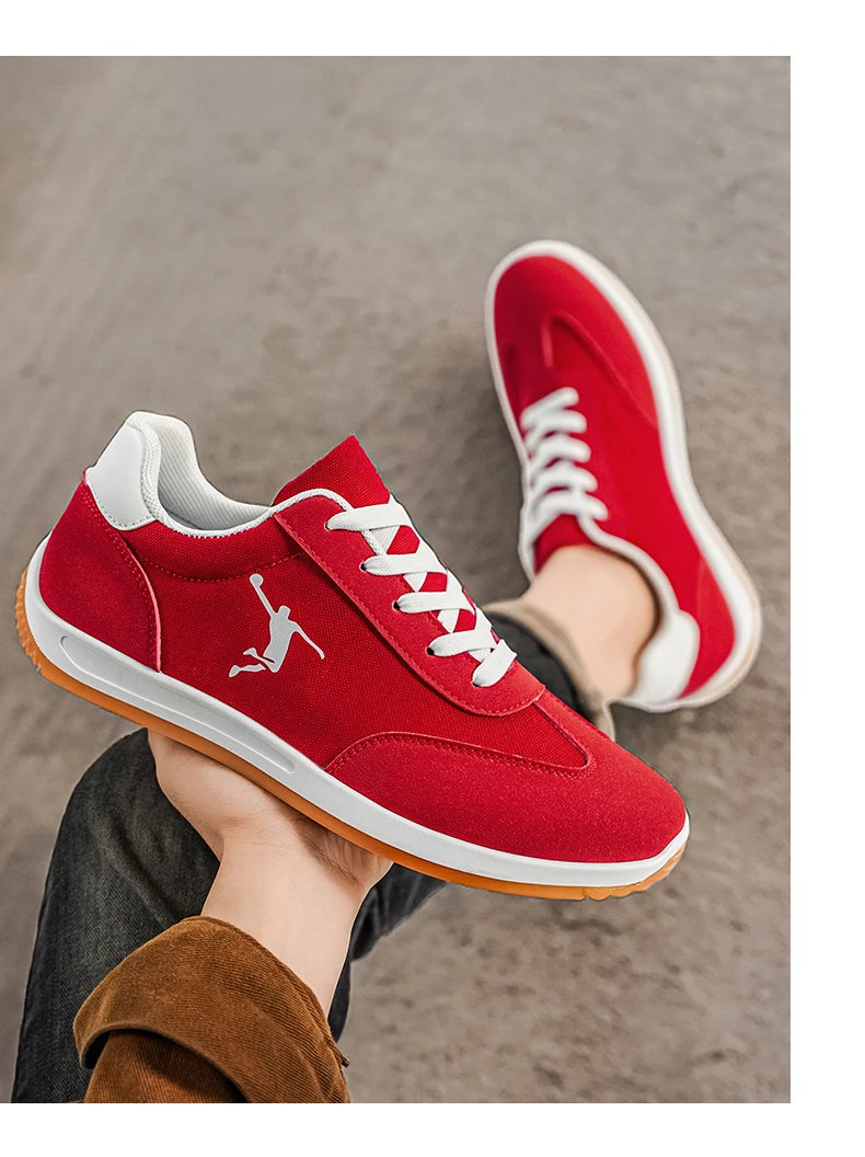 Men's Shoes, Spring and Autumn Trendy Shoes, New Cross-Border Models, White, Black, Red Sneakers, Soft-Soled Breathable Men's Low-Top Versatile Casual Shoes