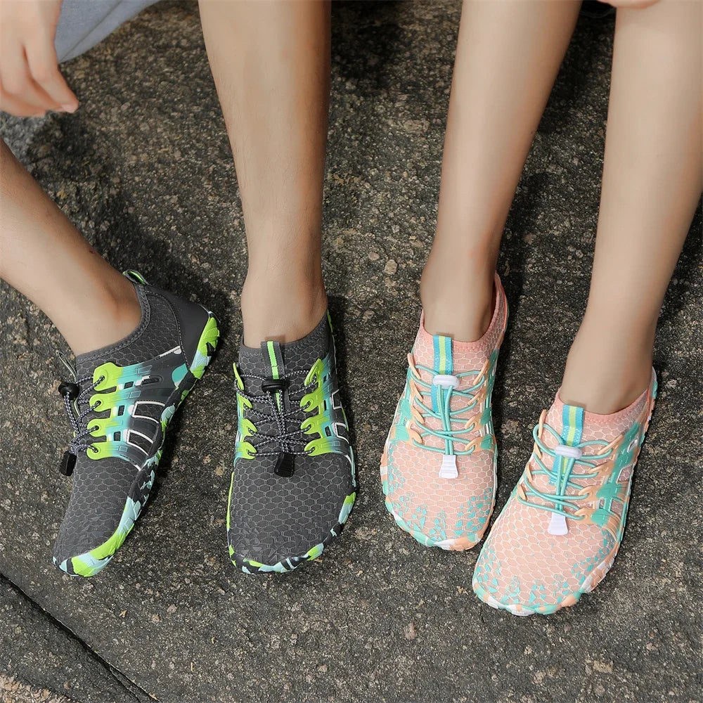 Men Women Water shoes Upstream Wading Swimming Barefoot Five Fingers Aqua Shoes Colorful Beach Seaside Light Unisex Sneakers New