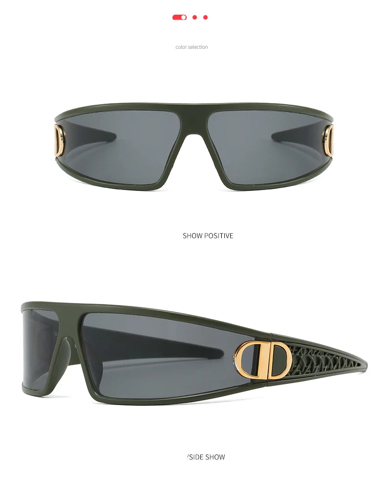 2pcs Luxury Headband Sunglasses Internet Celebrity Personalized Street Photography Concave Styling Outdoor UV Resistant Glasses