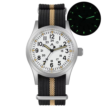 Militado ML05 Military Watch VH31 Sweep Quartz Movement Top Hat Domed Sapphire Crystal Vintage Watch 100m Waterproof Mens Watch