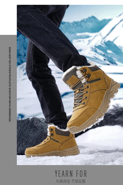 men boots 2025 New Winter Slippers Warm Men Shoes Waterproof Non-Slip Plush Sneakers Male tenis shoes Boots Men Sneakers Winter