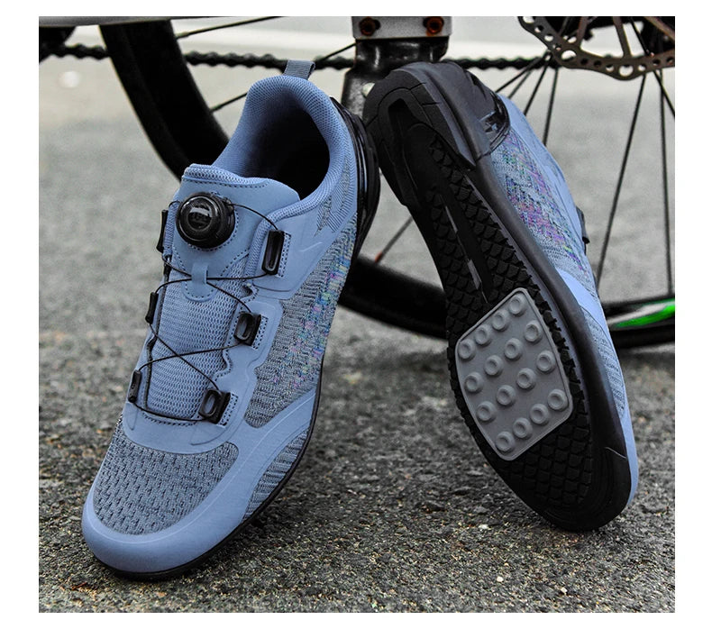 Scarpe da ciclismo MTB uomo donna T03 viola traspiranti, a sgancio rapido, per ciclismo su strada, sport outdoor, racing e allenamento