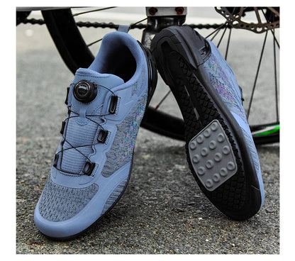 Scarpe da ciclismo MTB uomo donna T03 viola traspiranti, a sgancio rapido, per ciclismo su strada, sport outdoor, racing e allenamento