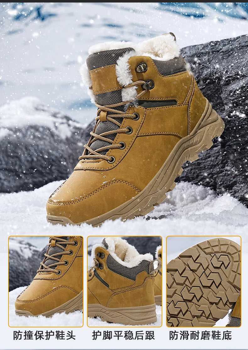 men boots 2025 New Winter Slippers Warm Men Shoes Waterproof Non-Slip Plush Sneakers Male tenis shoes Boots Men Sneakers Winter
