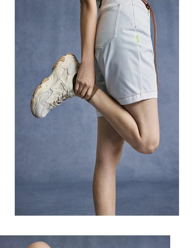 Xtep casual shoes 2025 spring and summer lightweight sports shoes with thick sole, fashionable street style sneakers 875319320004