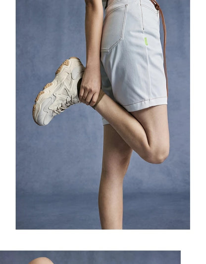 Xtep casual shoes 2025 spring and summer lightweight sports shoes with thick sole, fashionable street style sneakers 875319320004
