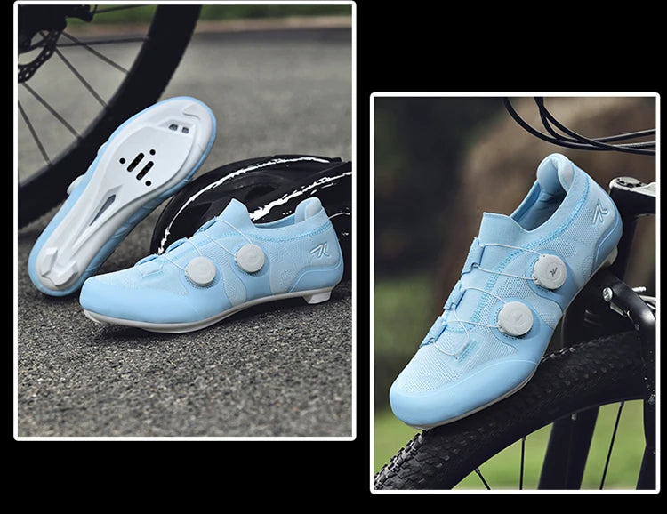 Cycling shoes road bike unisex, HsYixin breathable SPD self-locking non-slip racing road bike shoes flat MTB bicycle sneakers