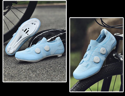 Cycling shoes road bike unisex, HsYixin breathable SPD self-locking non-slip racing road bike shoes flat MTB bicycle sneakers