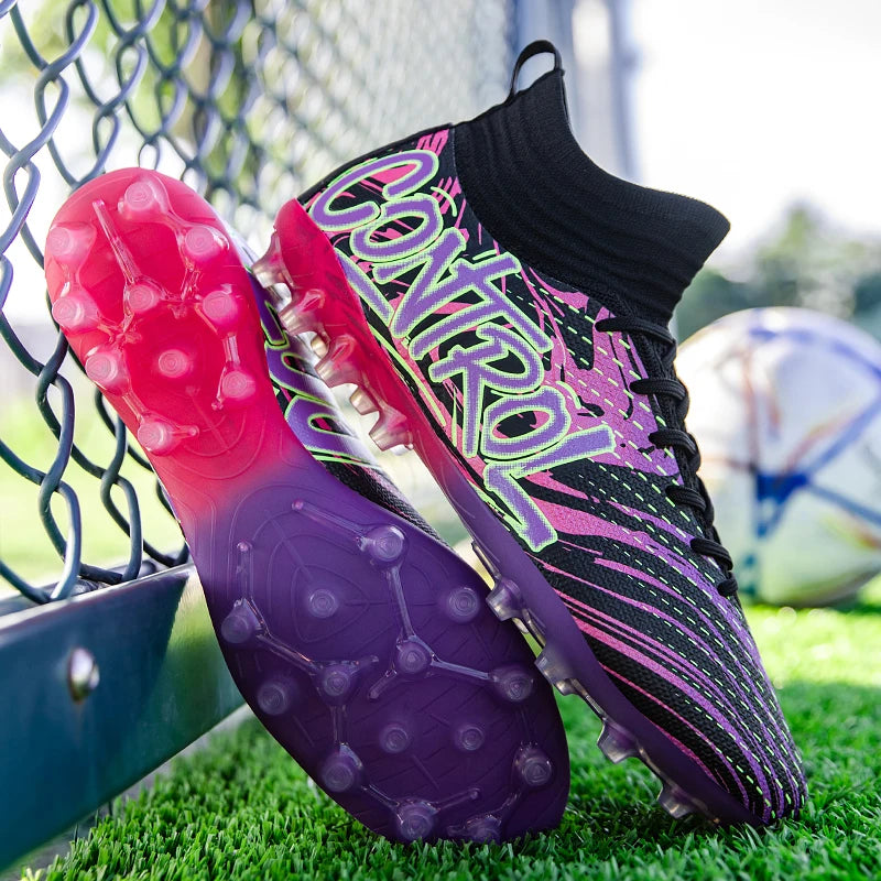New Men Football Boots Cleats Sneakers High-top High-quality Soccer Shoes Non-Slip Futsal Grass Match Indoor Hot-selling FG/TF