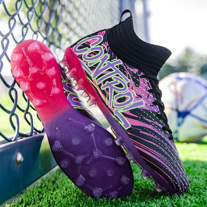 New Men Football Boots Cleats Sneakers High-top High-quality Soccer Shoes Non-Slip Futsal Grass Match Indoor Hot-selling FG/TF