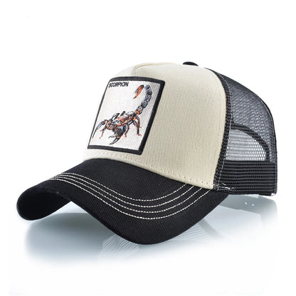 Unisex trucker kapa s vezenim Scorpion zakrpama, muška bejzbol kapa, ženska snapback hip hop kapa, vanjska kapa s prozračnim vizirom